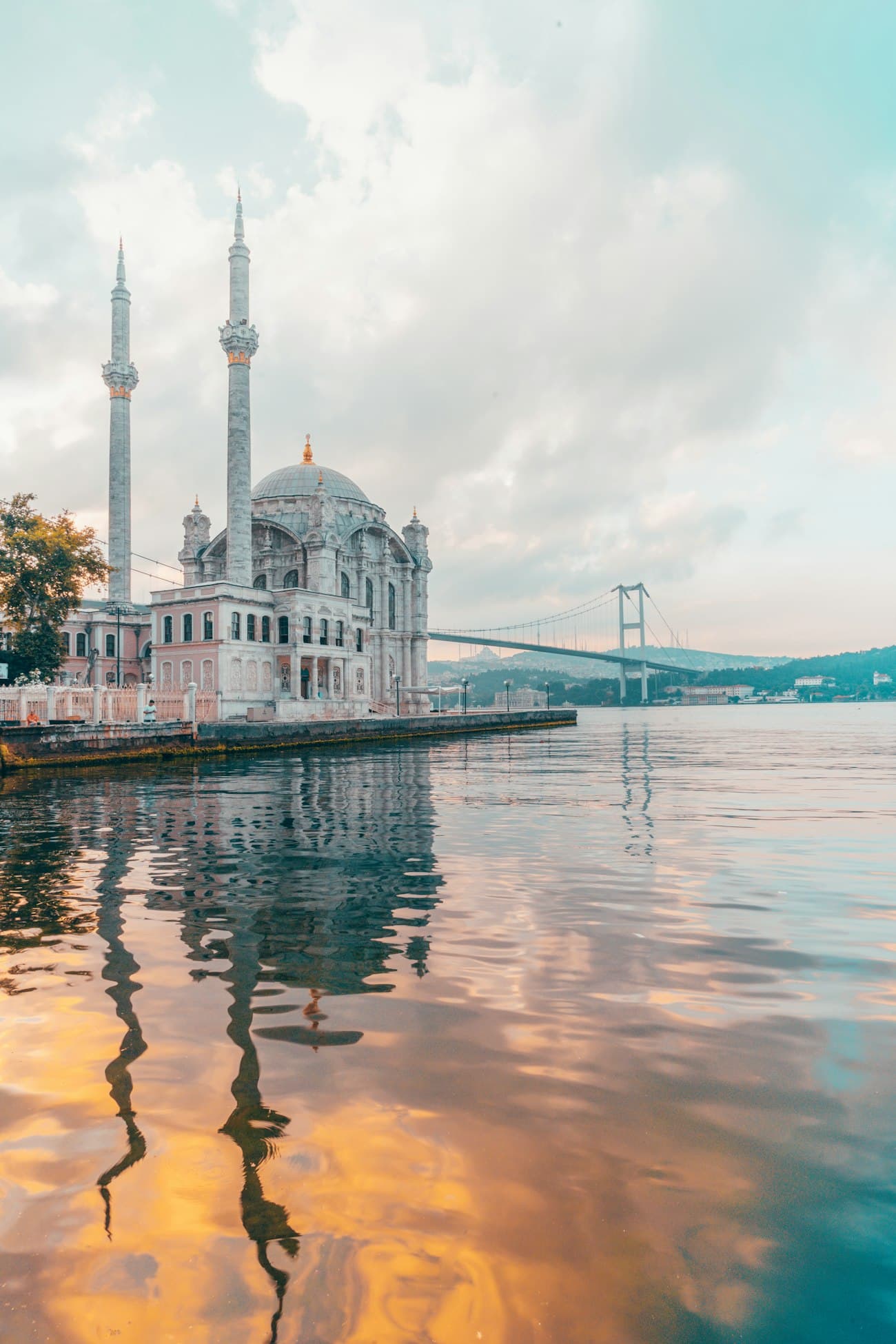Ortakoy Mosque on the Bosphorus shoreline in Istanbul